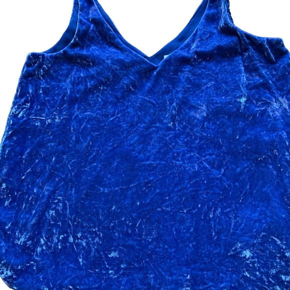 Loft womens size XS velvet top, sapphire - Picture 4 of 9